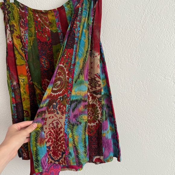 Chico’s Womens Size XL Skirt Patchwork Colorful Boho Abstract Hippie Rayon - Picture 8 of 10